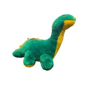Vintage B J Toy Co Dinosaur Plush Green Yellow 10" Stegosaurus CUTE